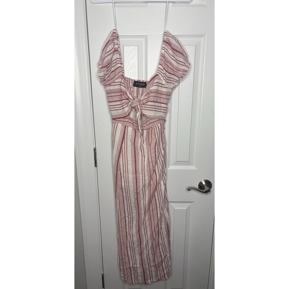 Kittenish Women's‎ Striped MIDI Dress Red White Size Small